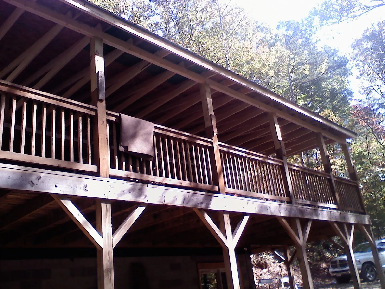 Timber framing under a new elevated porch and deck — Roof Leak Repair in Emeryville by Roofing Brothers